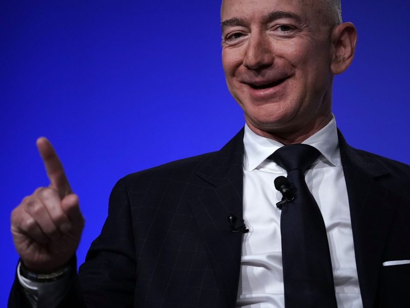 Amazon CEO Jeff Bezos, founder of space venture Blue Origin and owner of The Washington Post, participates in an event hosted by the Air Force Association September 19, 2018 in National Harbor, Maryland. Photo by Alex Wong/Getty Images